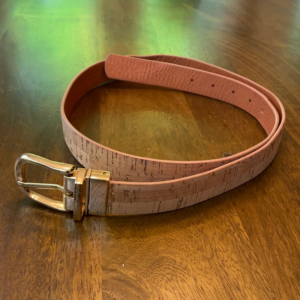 J Crew reversible belt tan leather and cork 37-41”